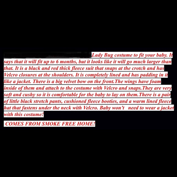 Children’s Place Fleece Ladybug Costume Lot.6 mos. - Picture 2 of 3